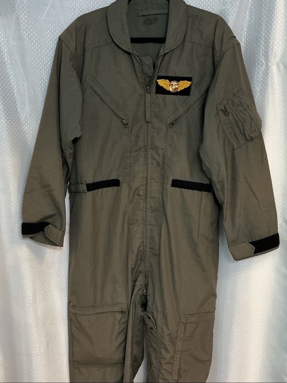 Military-Style Olive Green Flight Coverall Jacket - Unbranded